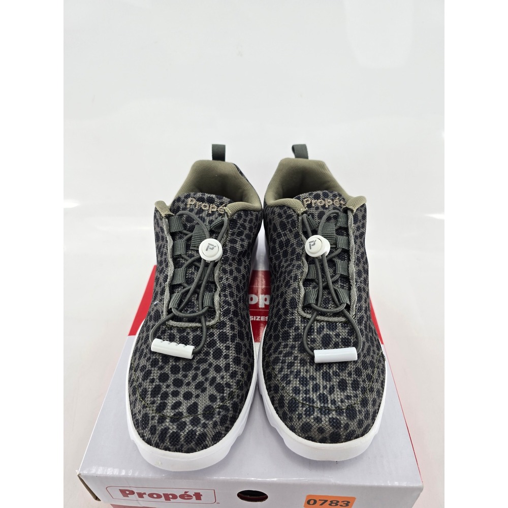 Propét TravelActiv Safari Women 6 Charcoal Cheetah Walking Shoes - New